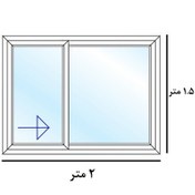 تصویر پنجره دوجداره UPVC سفید کشویی با پروفیل ویستابست همراه با یراق آلات کامل و شیشه اندازه1.5 در 2 متر(ارسال با باربری و پس) 