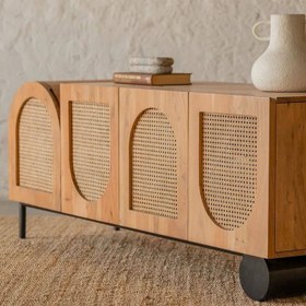 تصویر کاور رادیاتور چوب و حصیر (سایز 3) 