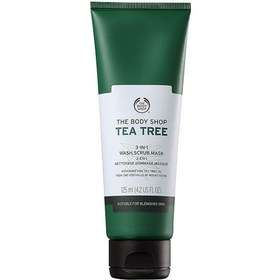 تصویر پاک کننده سه کاره بادی شاپ حاوی روغن درخت چای حجم 125 میل THE BODY SHOP Tea Tree 3 in 1 Wash.Scrub.Mask