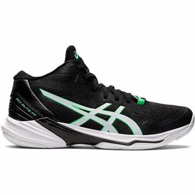 تصویر کفش والیبال اسیکس اسکای الیت مشکی سفید سبز Asics Sky Elite ff 2 Black White Green 