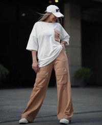 تصویر ست تیشرت شلوار کارگو زنانه مدل جیب پاکتی کد ۰۲۴ 