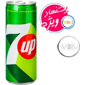 تصویر نوشابه قوطی شات سون آپ SEVEN UP با طعم لیمو 150 میل 