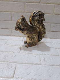 تصویر مجسمه دکور سنجاب برنزی 