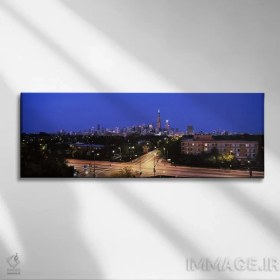 تصویر تابلو دکوراتیو Chicago, Illinois, USA #3,ساختمان های روشن در غروب، شیک… اثر پانورامیک ایمجز - بوم گالری ایماژ / 150x50 / قاب 2x2 PVC سفید Buildings lit up at dusk BY Panoramic Images