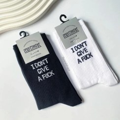 تصویر جوراب ساقدار نخ‌پنبه فانتزی I don’t g… 