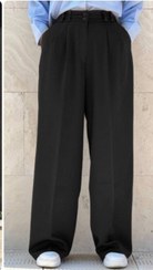 تصویر شلوار بگ مزونی مشکی پاگن دار 