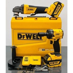 تصویر ست دو قلوی مینی فرز شارژی دیوالت مدل 88_10_K2 با محافظ 