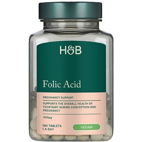 تصویر قرص فولیک اسید H&B تعداد ۱۸۰ عددی 