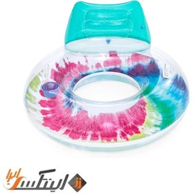 تصویر حلقه شنا بادی رنگی بزرگسال تکیه گاه دار bestway 43637