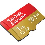 تصویر کارت حافظه microSDXC سن دیسک مدل Extreme کلاس A2 استاندارد UHS-I U3 سرعت 190MBps ظرفیت 1 ترابایت 