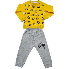 تصویر ست بلوز و شلوار بچگانه طرح ماشین سنگین 