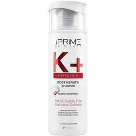 تصویر شامپو مو پرایم مدل +K مناسب موهای کراتینه شده پریم Prime K+ Kera Silk Post Keratin Shampoo ۲۵۰ ml