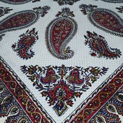 تصویر سفره قلمکار اصلی اصفهان و رومیزی درجه 1 صد در صد پنبه رنگ ثابت قابل شستشو تضمینی 
