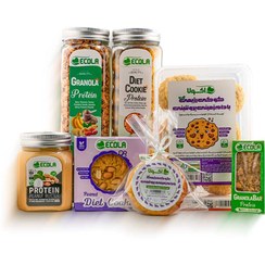 تصویر پک محصولات رژیمی بادام زمینی و پروتینی 