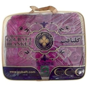 تصویر پتو تک نفره گلبافت مدل 35091 رنگ بنفش شرابی 