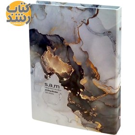 تصویر دفتر کلاسور 100 برگ سام s.a.m جلد سخت قطع رحلی فنر فلز 