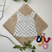 تصویر تاپ نوزادی دخترانه آستین تاپ برند لوپیلو طرح بابونه دامن دار سفید رنگ - 2 تا 6 ماه 