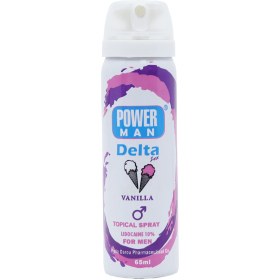 تصویر اسپری تأخیری وانیل دلتا پاورمن حاوی لیدوکائین 10 درصد 65 میلی لیتر Power Man Delta Vanila DELAY Spray For Men 65 ml