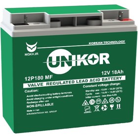 تصویر باطری 18 آمپر یو پی اس برند یونیکور UPS battery 18 ampr UNIKOR