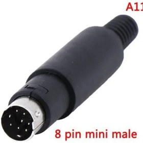 تصویر سوکت (فیش) هشت پین Mini Din 8pin با کیفیت 