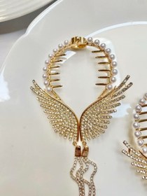 تصویر گیره مو گوجه ای بال فرشته زایا Angel wings tomato hair clip