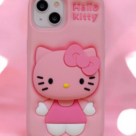 تصویر گارد کیتی عروسکی برجسته پاپ سوکت دار سیلیکون اورجینال آیفون و اندروید - IPHONE14PROMAX Cover kitty original iphone and Android