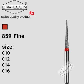 تصویر F 859 فرز الماسه نیدل بلند قرمز پرداخت (fine) 