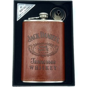 تصویر هیپ فلاسک رویه چرم 