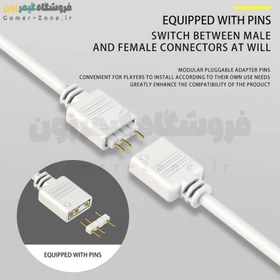 تصویر کابل افزایش طول 3 پین نورپردازی مادربورد MICRO CONNECTORS 5V 3-Pin ARGB Extension Cable 