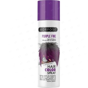 تصویر اسپری رنگ مو مورفوس مدل PURPLE FIRE حجم 150 میلی لیتر Morfose Temporary Hair Colour Spray PURPLE FIRE 150ml