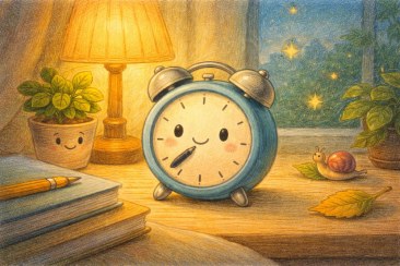 تصویر قصه کودکانه قبل از خواب درباره ساعت کوچولویی که عجله نداشت 