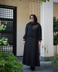 تصویر کت و سارافن کرپ الیزه مدل ترنم (جواهر دوزی) 