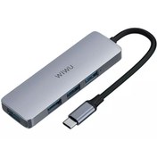 تصویر هاب تایپ سی چهار پورت یو اس بی فلزی ویوو WiWU Alpha A440 Pro Usb C Hub 4-in-1 