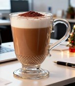 تصویر ماگ شیشه‌ای پایه‌دار Deli Glass مدل Duan Yuan – ست 6 عددی مناسب چای، قهوه و دمنوش Deli Glass Duan Yuan Footed Glass Mug – Ideal for Tea, Coffee & Herbal Drinks