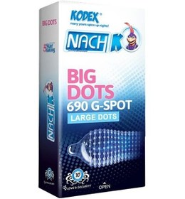 تصویر کاندوم ناچ کدکس مدل Big Dots بسته 10 عددی 