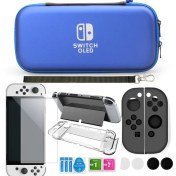 تصویر aonek 11in1 accessory kit for nintendo switch oled blue 