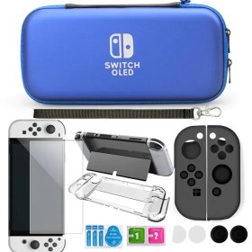 تصویر aonek 11in1 accessory kit for nintendo switch oled blue 
