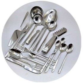 تصویر سرویس قاشق چنگال یونیک 24 نفره دهنه اروپایی Unique spoon and fork service 144pc