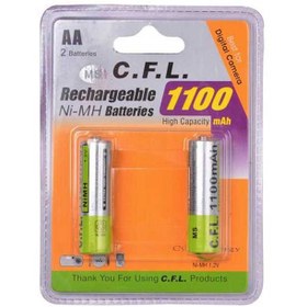 تصویر باتری قلمی قابل شارژ CFL مدل 1100mah AA بسته 2 عددی 