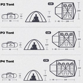 تصویر چادر 2 نفره نیچرهایک -سری p – اورجینال Naturehike P-Series 2 People Family Camping Tent 