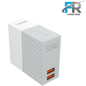 تصویر شارژر دیواری الدینیو مدل PA606 به همراه پاور بانک 5200 میلی آمپر ساعت LDNIO PA606 Wall Charger With 5200 mAh Power Bank