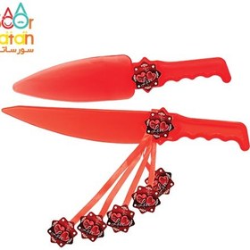 تصویر کارد و کفگیر کیک تم قلب 