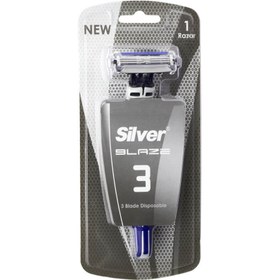 تصویر تیغ مردانه Blaze 3 سه لبه چند بار مصرف 1 عددی سیلور Silver Blaze 3 Triple Blade Razor For Men 1pcs