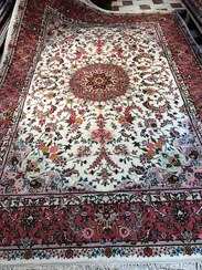 تصویر فرش دستباف جفت ۹ متری علیا کاشمر کل ابریشم نو آکبند دستبافت 