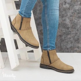 تصویر نیم بوت مردانه دو طرف زیپ مدل 6073 رنگ کرم - کد 2142580 