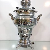 تصویر سماور گازی عالی نسب مدل نقشینه سیمین Alinassab Naghshineh Simin Gaslight Samovar 6 Liter