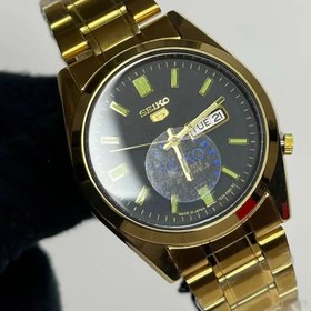 تصویر ساعت مچی مردانه دو تقویم سیکو 5 بند استیل موتور ژاپن SEIKO5 