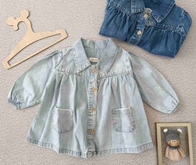 تصویر پیراهن جین ربکا 456 - آبی 