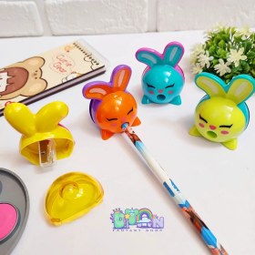 تصویر تراش مخزن دار طرح خرگوش رنگی رنگی 