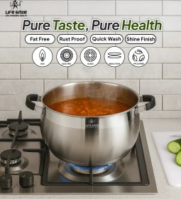 تصویر سرویس قابلمه استیل لایف اسمایل مدل LIFEP22-10 ظرفیت ۸ پارچه 
